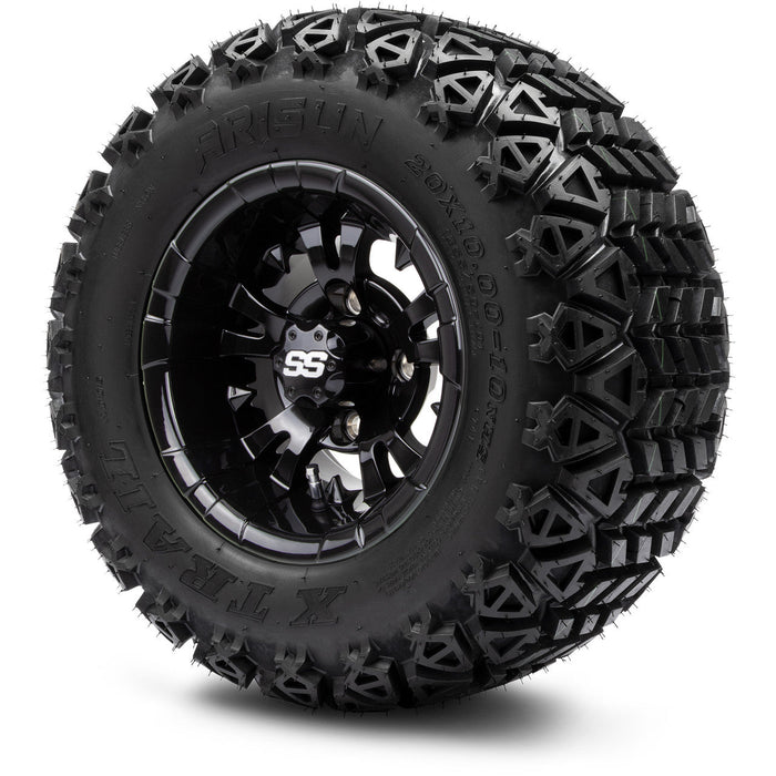 MODZ 10' Vampire Glossy Black - Tire and Wheel Combo