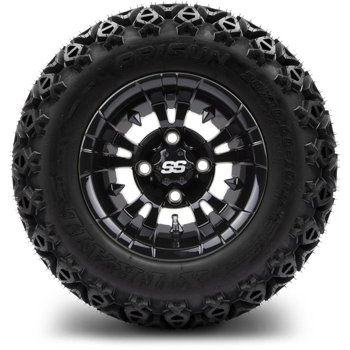 MODZ 10' Vampire Glossy Black - Tire and Wheel Combo