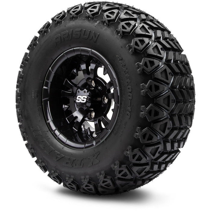 MODZ 10' Vampire Glossy Black - Tire and Wheel Combo
