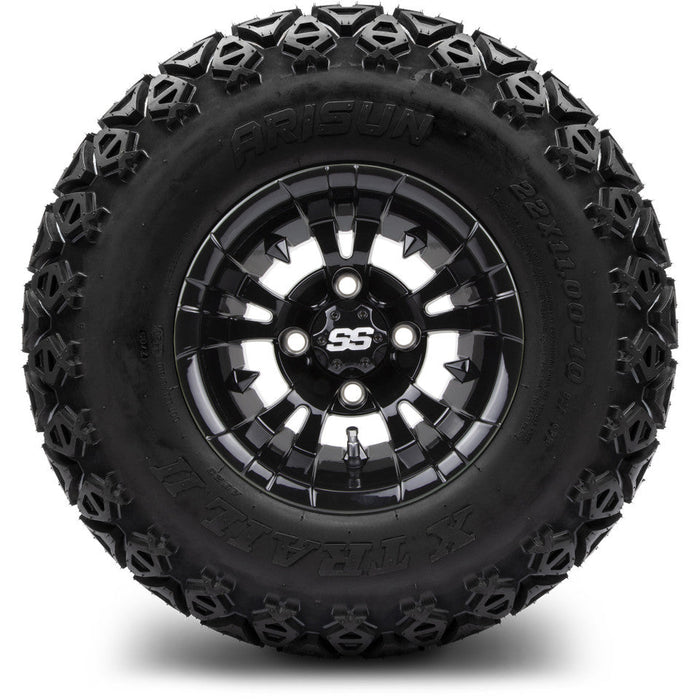 MODZ 10' Vampire Glossy Black - Tire and Wheel Combo