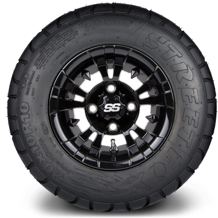 MODZ 10' Vampire Glossy Black - Tire and Wheel Combo
