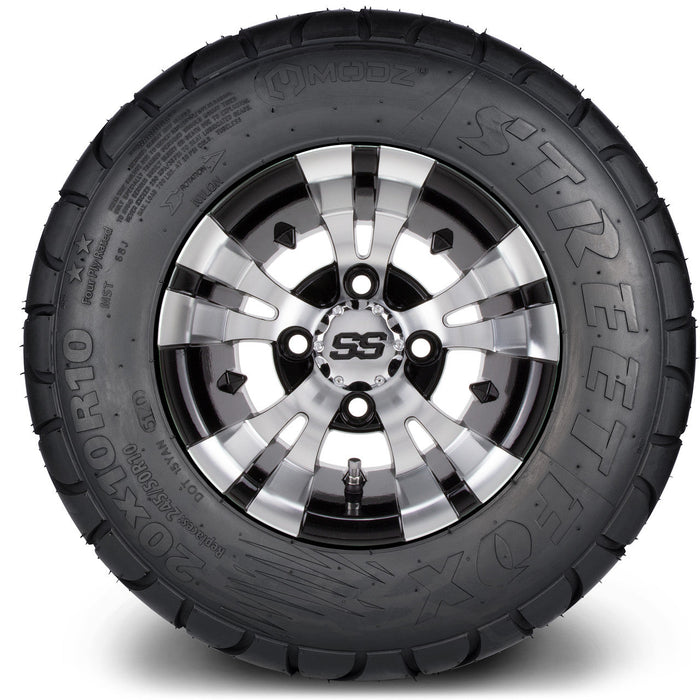 MODZ 10' Vampire Machined Black - Tire and Wheel Combo