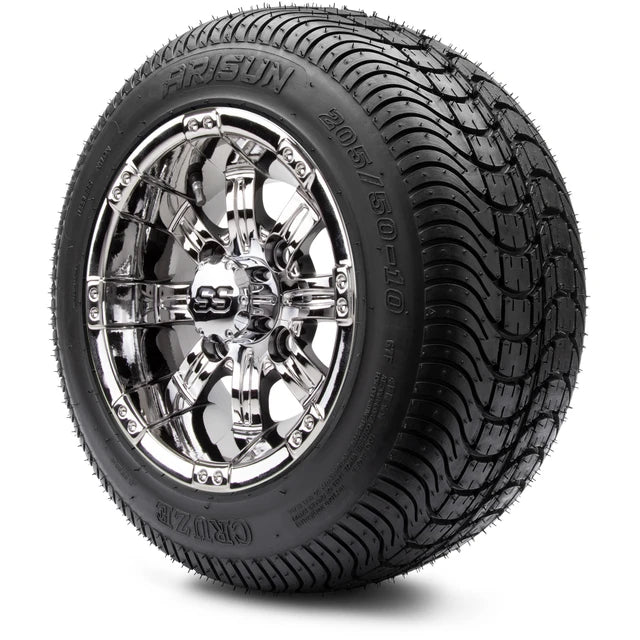 MODZ 10" Tempest Chrome Wheels & Street Tires Combo