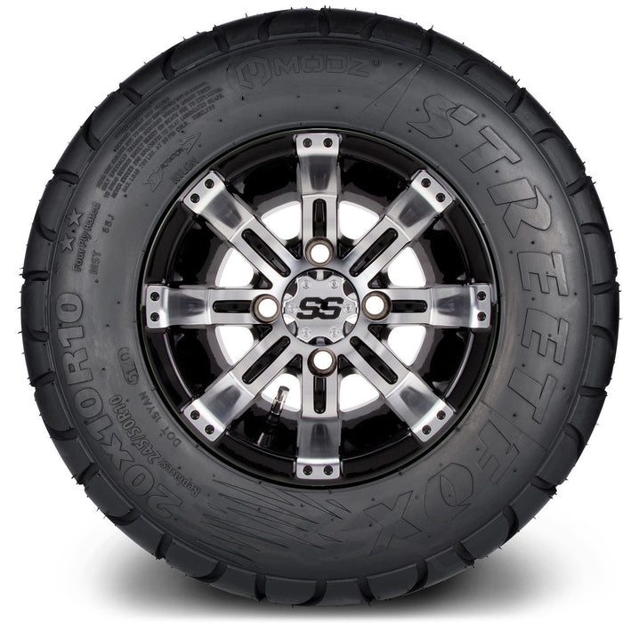 MODZ 10' Tempest Machined Black - Tire and Wheel Combo