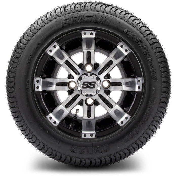 MODZ 10' Tempest Machined Black - Tire and Wheel Combo
