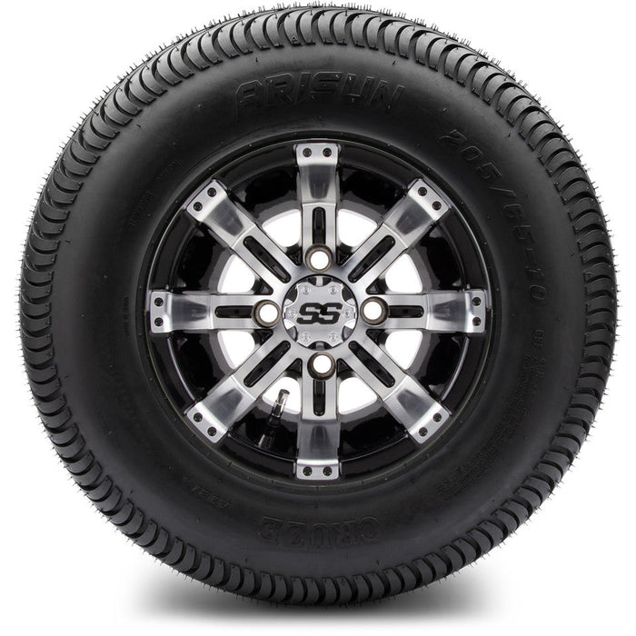 MODZ 10' Tempest Machined Black - Tire and Wheel Combo