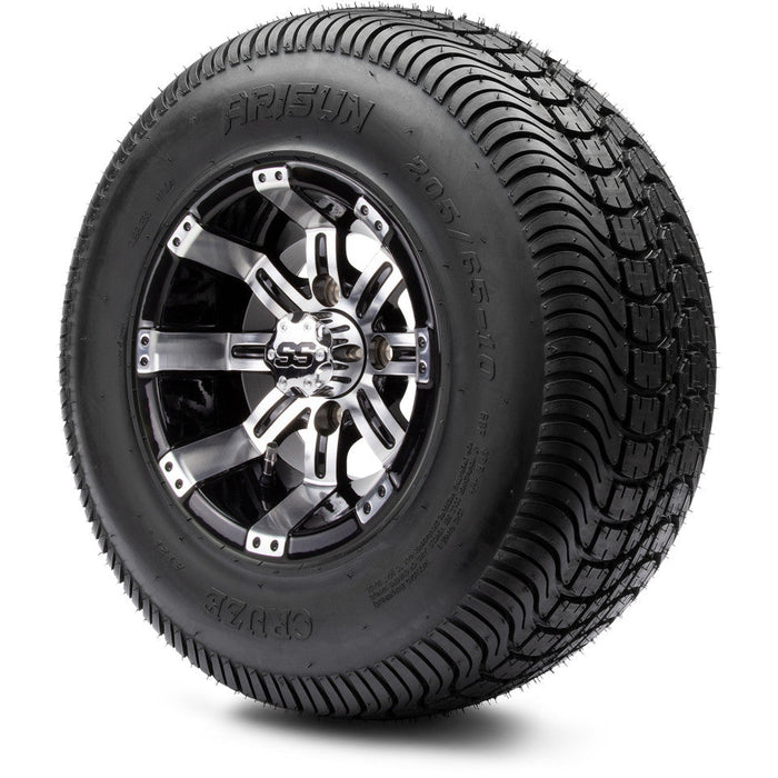 MODZ 10' Tempest Machined Black - Tire and Wheel Combo