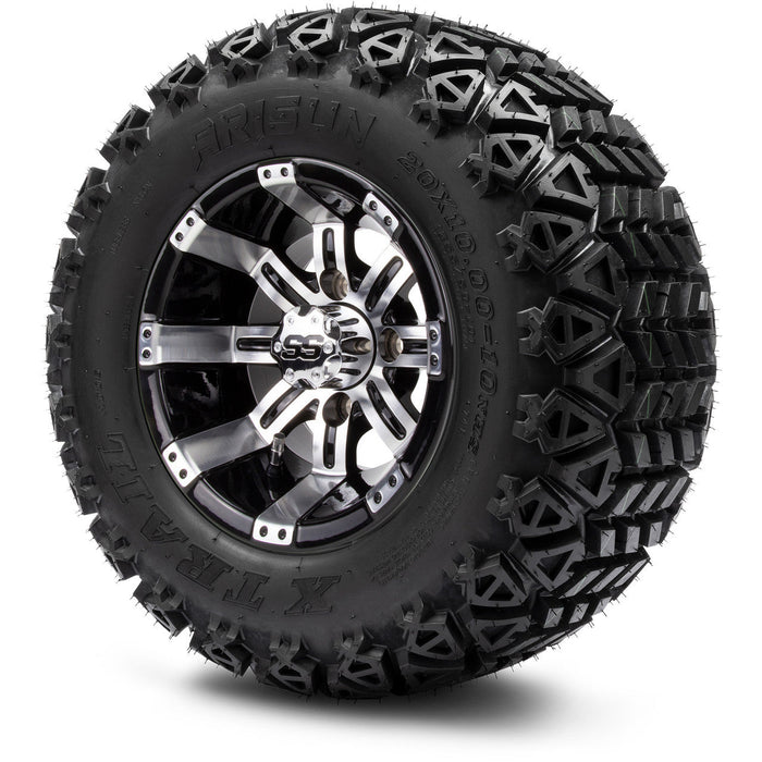 MODZ 10' Tempest Machined Black - Tire and Wheel Combo