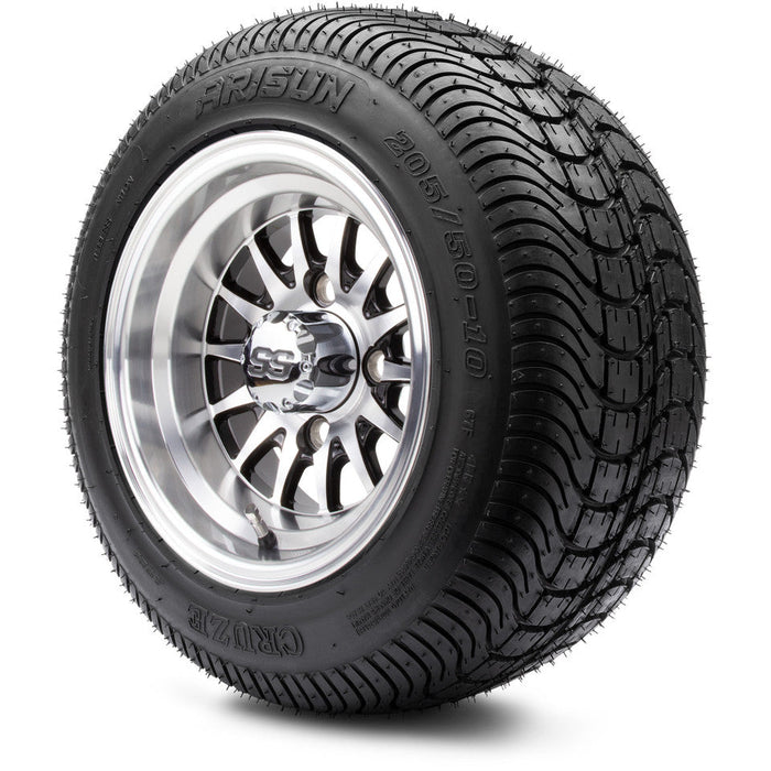 MODZ 10' Medusa Machined Black - LowPro Tire and Wheel Combo