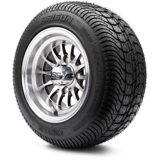 MODZ 10' Medusa Machined Black - LowPro Tire and Wheel Combo