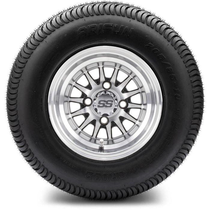 MODZ 10' Medusa Machined Black - LowPro Tire and Wheel Combo