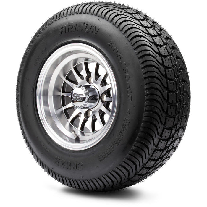 MODZ 10' Medusa Machined Black - LowPro Tire and Wheel Combo