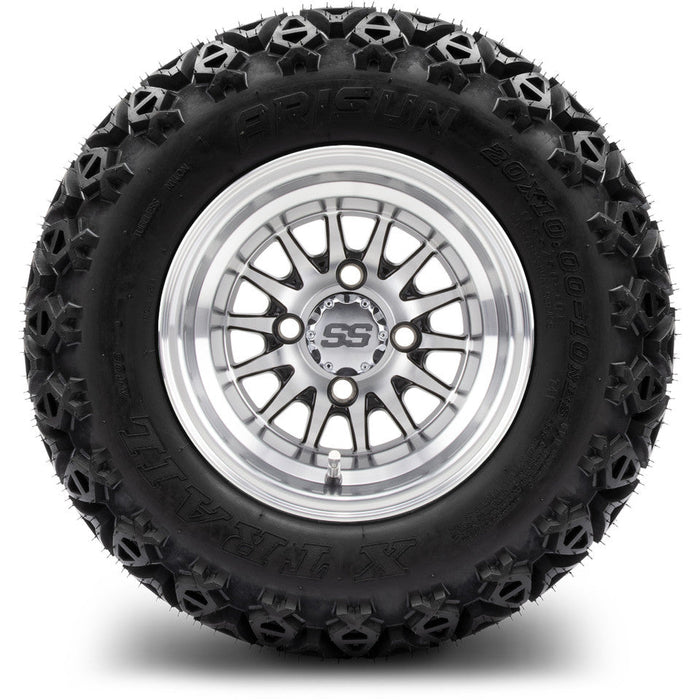 MODZ 10' Medusa Machined Black - LowPro Tire and Wheel Combo