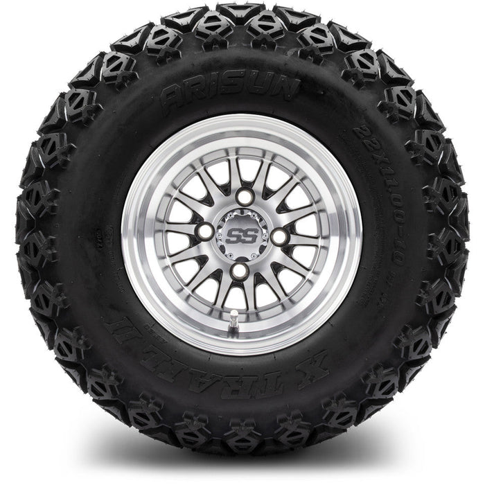 MODZ 10' Medusa Machined Black - LowPro Tire and Wheel Combo