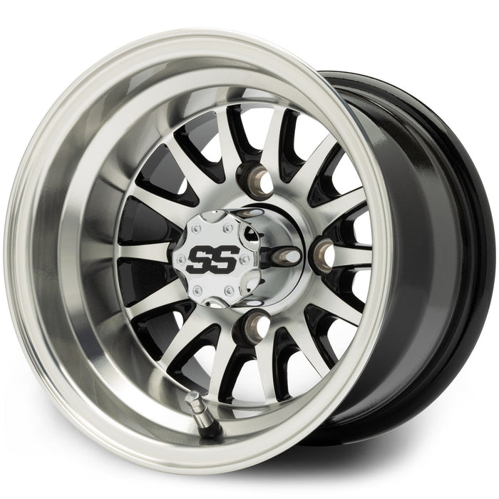 MODZ 10' Medusa Machined Black - LowPro Tire and Wheel Combo