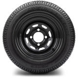 MODZ® 10" Steel D-Window Glossy Black Wheels & Street Tires Combo