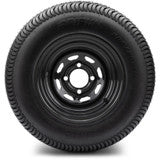 MODZ® 10" Steel D-Window Glossy Black Wheels & Street Tires Combo