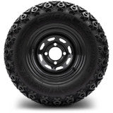 MODZ® 10" Steel D-Window Glossy Black Wheels & Off-Road Tires Combo