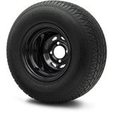 MODZ® 10" Steel D-Window Glossy Black Wheels & Street Tires Combo