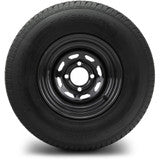 MODZ® 10" Steel D-Window Glossy Black Wheels & Street Tires Combo