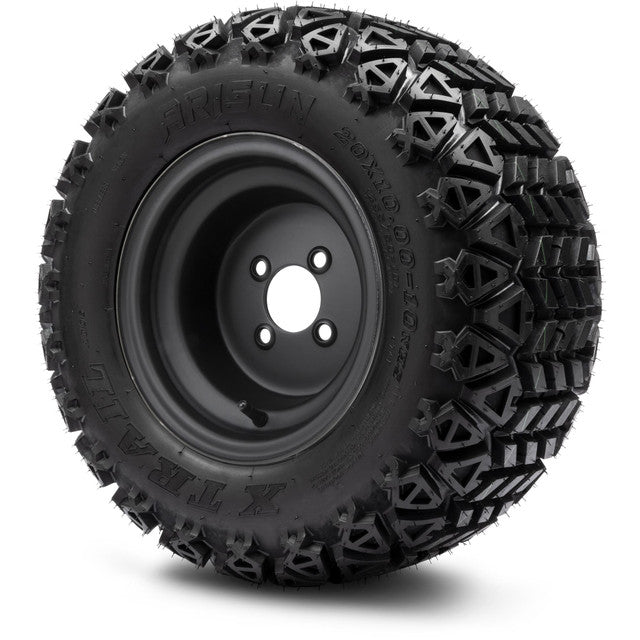 MODZ® 10" Steel Matte Black Wheels & Off-Road Tires Combo