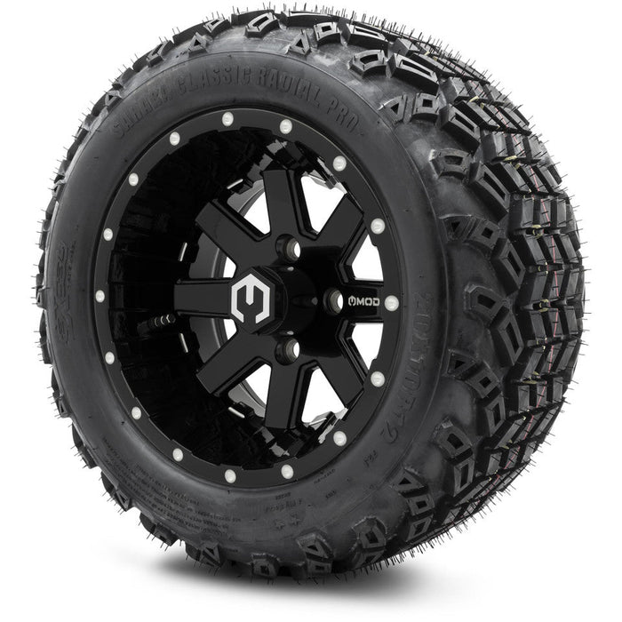 MODZ 12' Assault Glossy Black - Tire and Wheel Combo