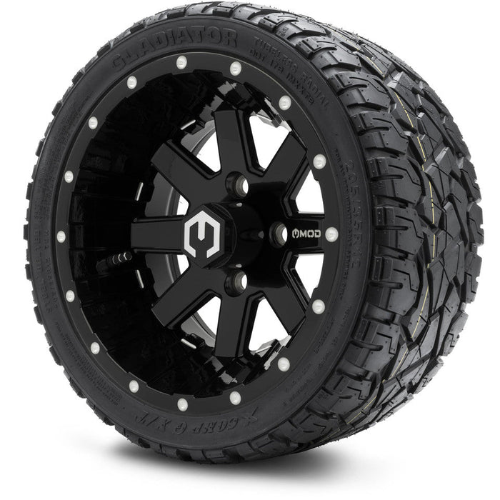 MODZ 12' Ambush Glossy Black - Tire and Wheel Combo