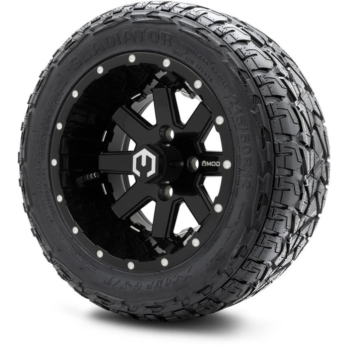 MODZ 12' Ambush Glossy Black - Tire and Wheel Combo