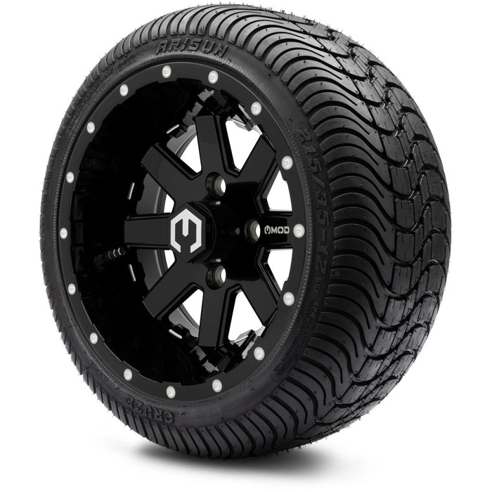 MODZ 12' Assault Glossy Black - Tire and Wheel Combo