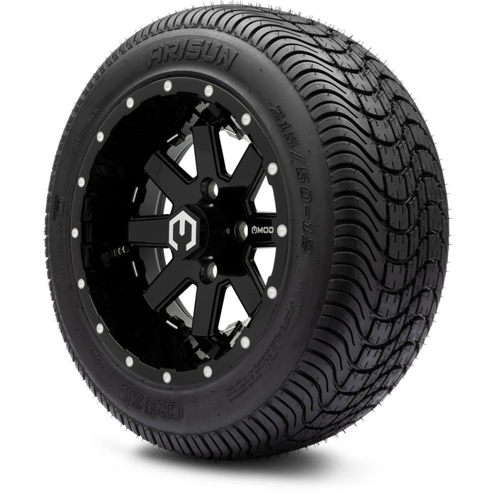 MODZ 12' Ambush Glossy Black - Tire and Wheel Combo