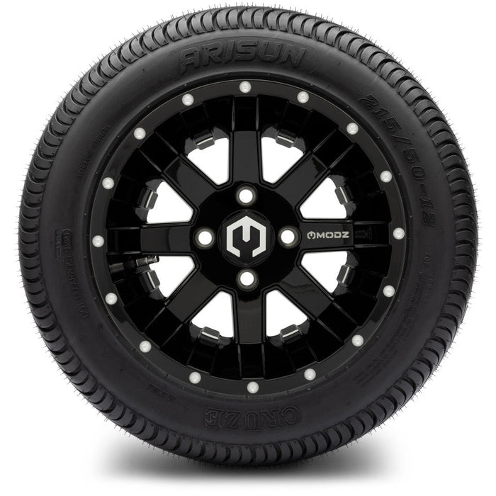 MODZ 12' Assault Glossy Black - Tire and Wheel Combo