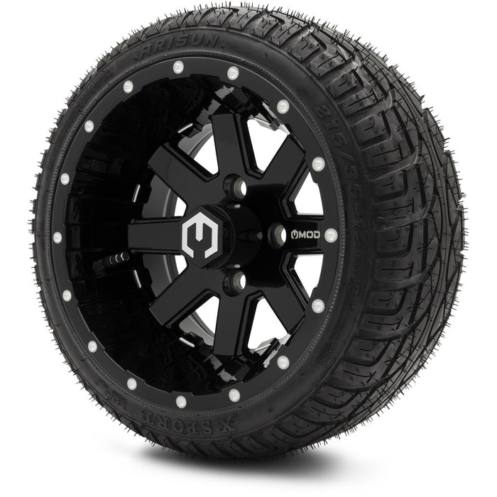 MODZ 12' Ambush Glossy Black - Tire and Wheel Combo