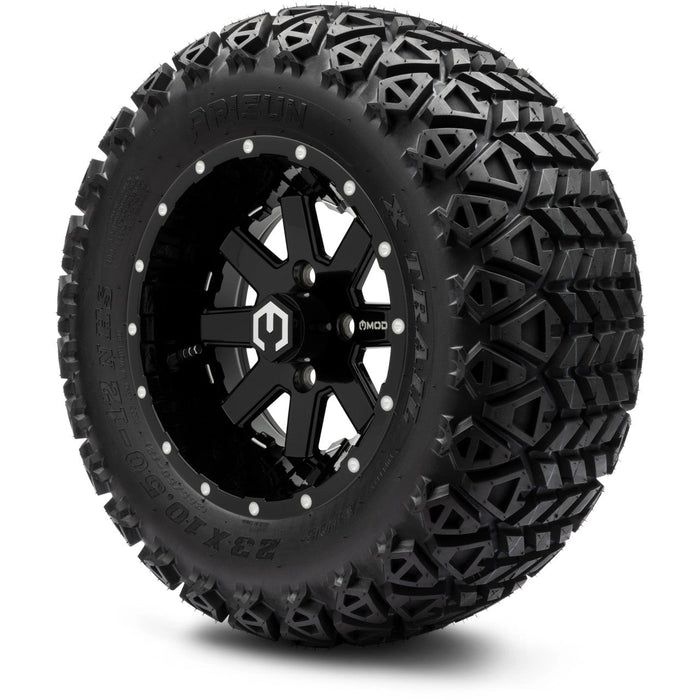MODZ 12' Assault Glossy Black - Tire and Wheel Combo
