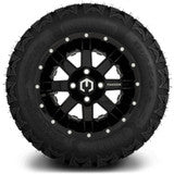 MODZ® 12" Assault Glossy Black with Ball Mill - Lifted Tires and Wheels Combo