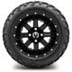 MODZ® 12" Assault Glossy Black with Ball Mill - Lifted Tires and Wheels Combo