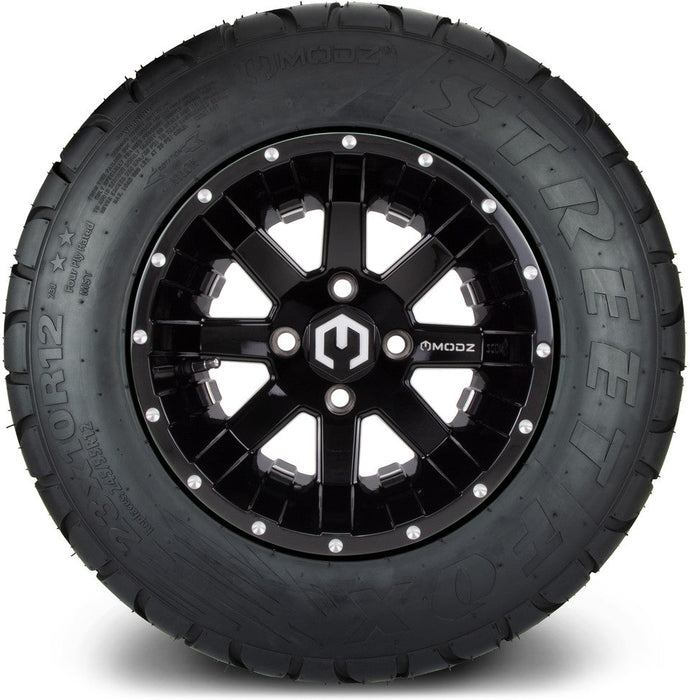 MODZ 12' Assault Glossy Black - Tire and Wheel Combo