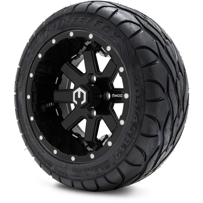 MODZ 12' Ambush Glossy Black - Tire and Wheel Combo