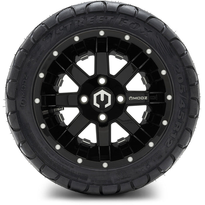 MODZ 12' Assault Glossy Black - Tire and Wheel Combo