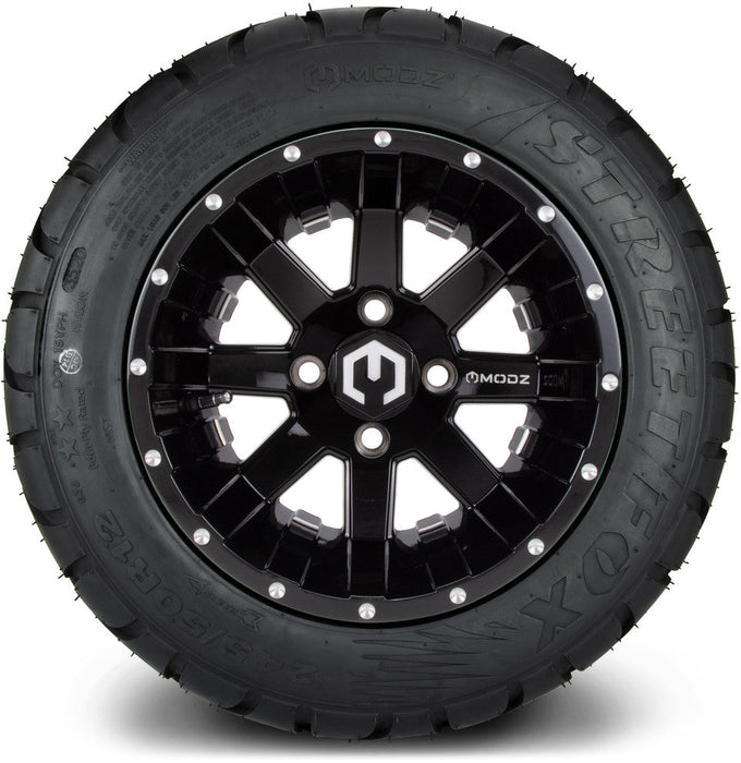 MODZ 12' Assault Glossy Black - Tire and Wheel Combo