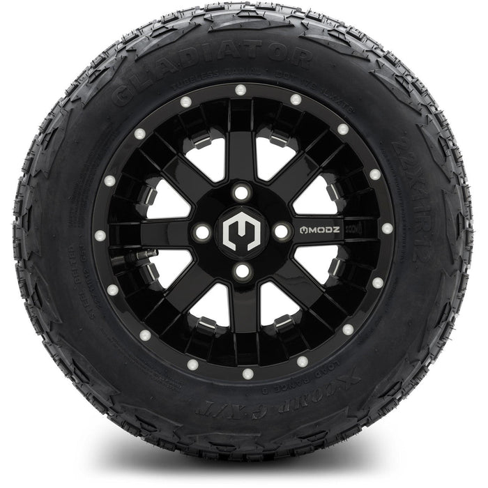 MODZ 12' Assault Glossy Black - Tire and Wheel Combo