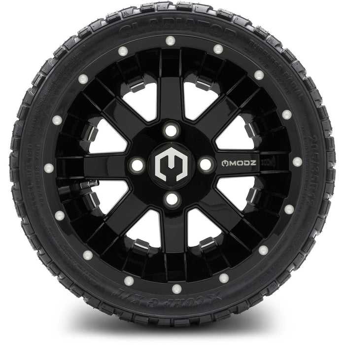 MODZ 12' Ambush Glossy Black - Tire and Wheel Combo