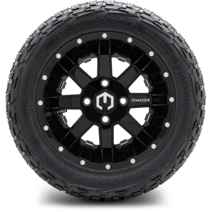 MODZ 12' Ambush Glossy Black - Tire and Wheel Combo