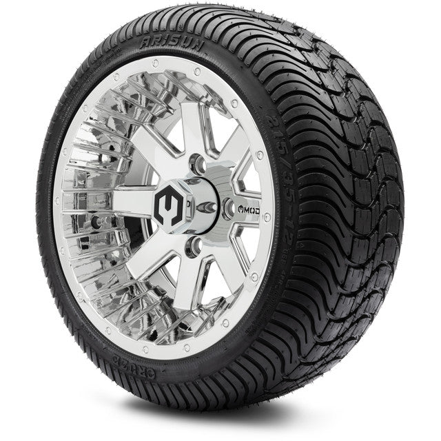 MODZ 12" Assault Chrome Wheels & Street Tires Combo