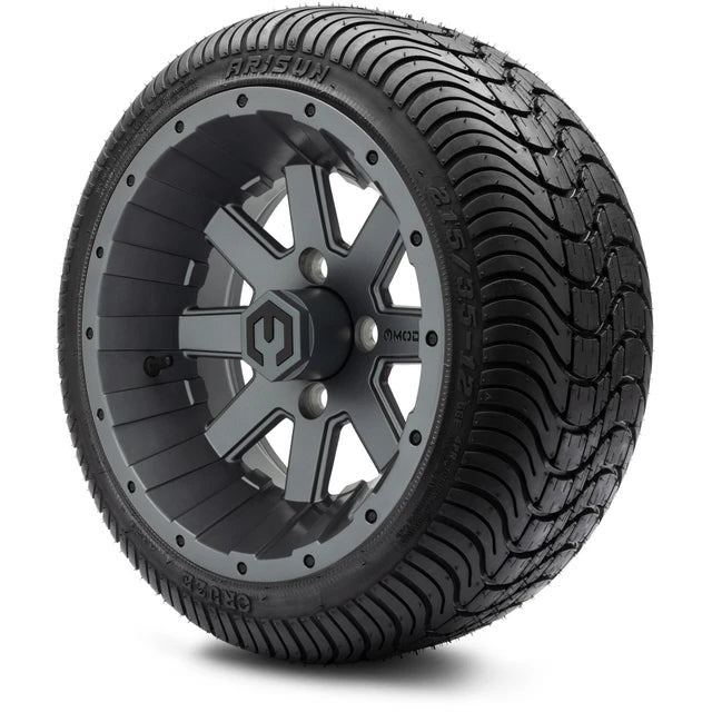 MODZ 12" Assault Matte Gunmetal Wheels & Street Tires Combo