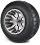MODZ 12" Assault Machined Gunmetal Wheels & Street Tires Combo