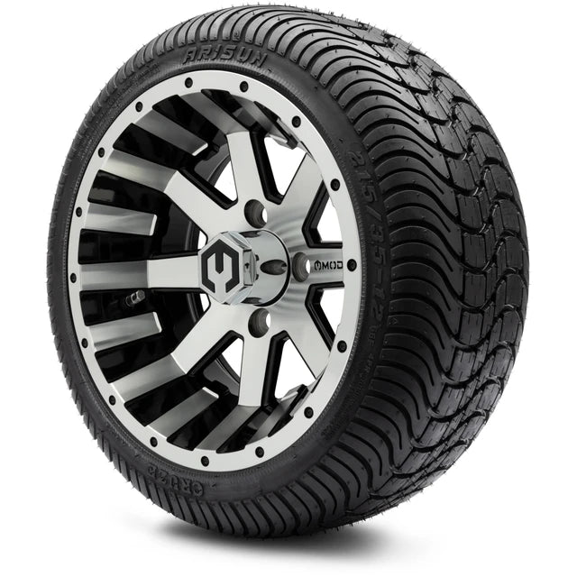 MODZ 12" Assault Machined Black Wheels & Street Tires Combo