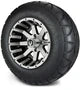 MODZ 12" Assault Machined Black Wheels & Street Tires Combo