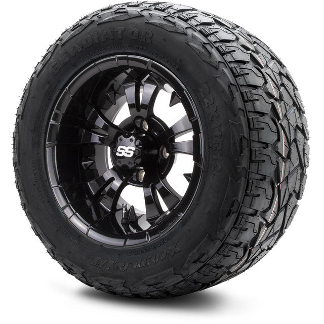 MODZ 12' Vampire Glossy Black - Tire and Wheel Combo