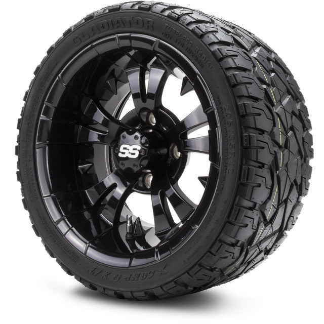 MODZ 12' Vampire Glossy Black - Tire and Wheel Combo