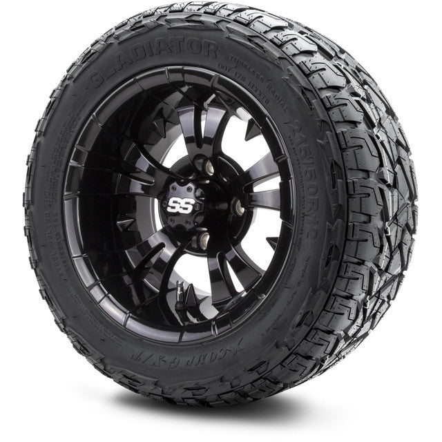 MODZ 12' Vampire Glossy Black - Tire and Wheel Combo